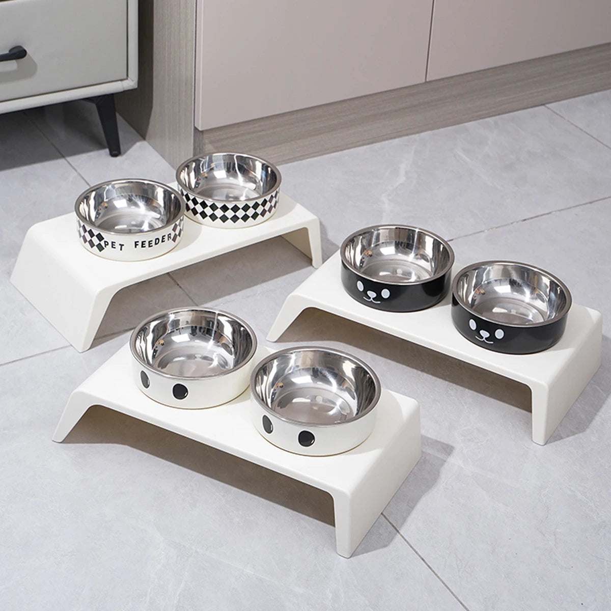 Raised Dog Feeder – 2 Stainless Steel Bowls