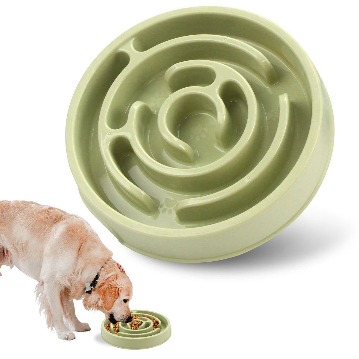 Dog Slow Feeder Bowl with Maze Design and Non-Slip Base