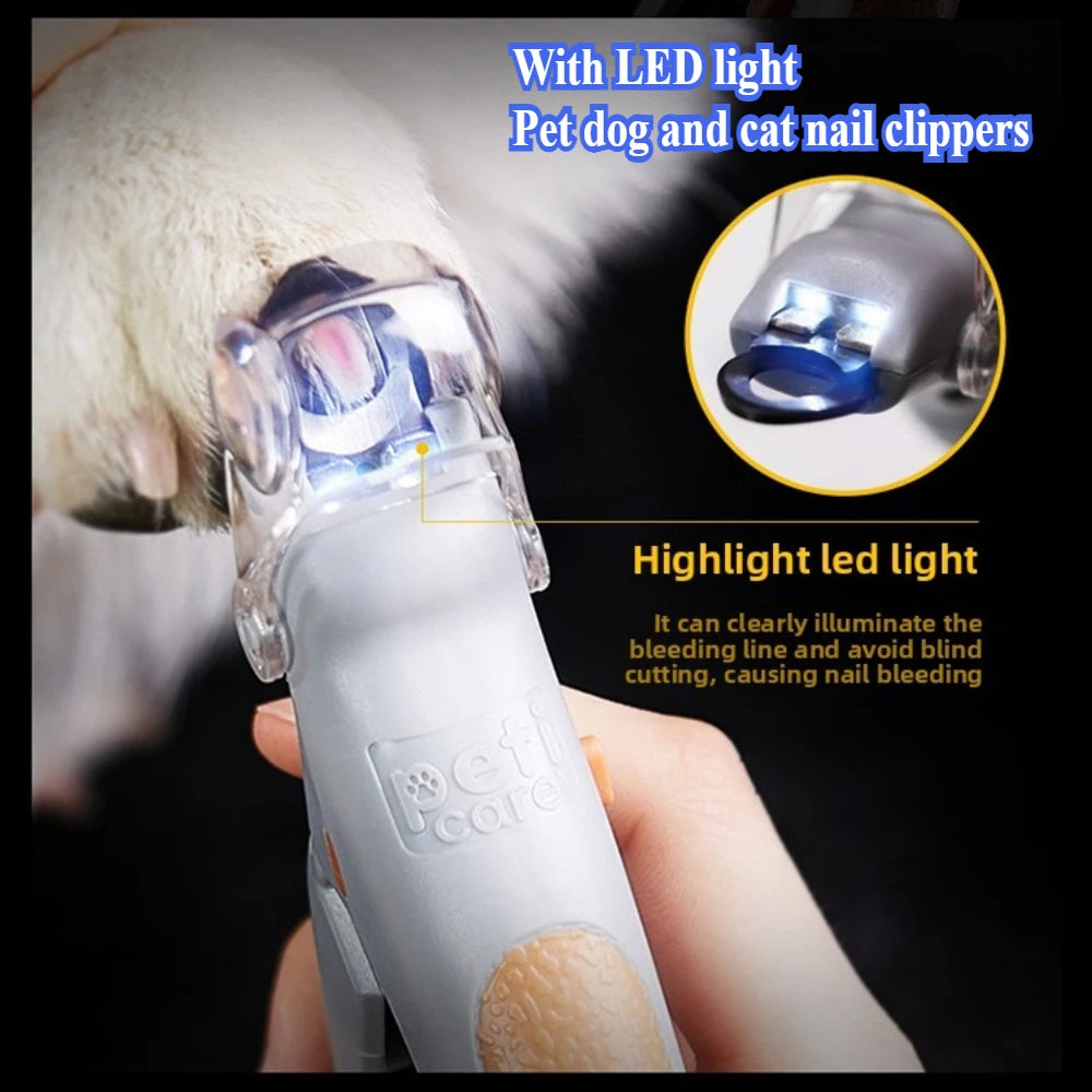 LED Dog Nail Clippers with Magnifier and Safety Guard