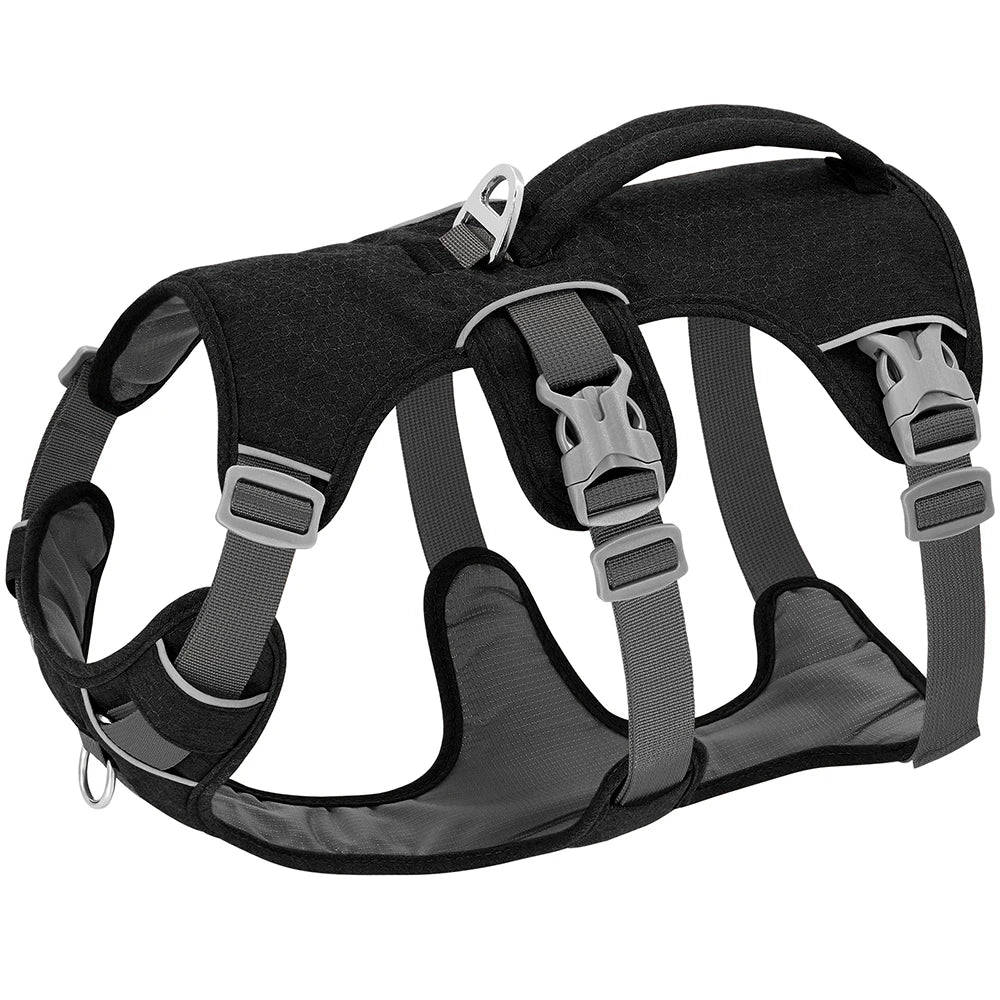 3-Strap Reflective Dog Harness with Handle and Front Clip