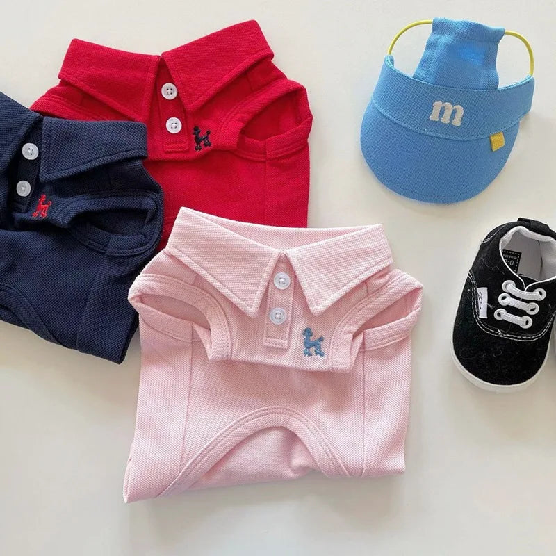 Dog Polo Shirt for Small Dogs, Soft Cotton Summer Shirt
