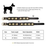 Real Leather Spiked Studded Dog Collar for Medium and Large Dogs