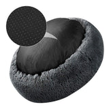 Fluffy Donut Dog Bed, Round Plush Bed for Small to Large Dogs