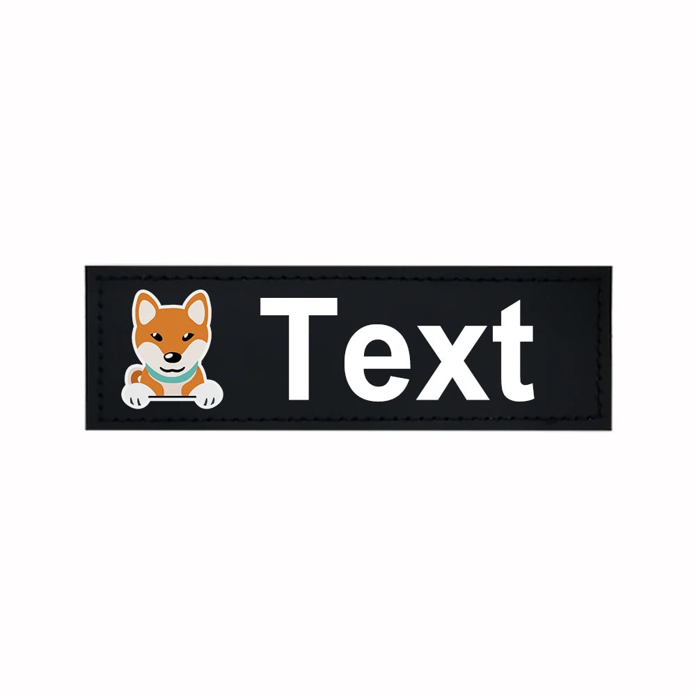 Custom Dog Harness Patches with Name and Phone Number, Set of 2