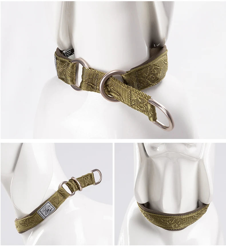 Padded Martingale Dog Collar, Reflective Nylon for Training