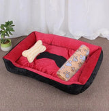 Plush Rectangle Dog Bed with Raised Sides in Candy Colors