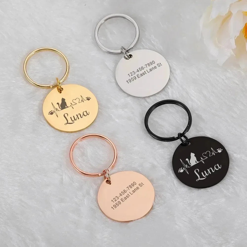 Double-Sided Custom Dog ID Tag with Name and Back Engraving