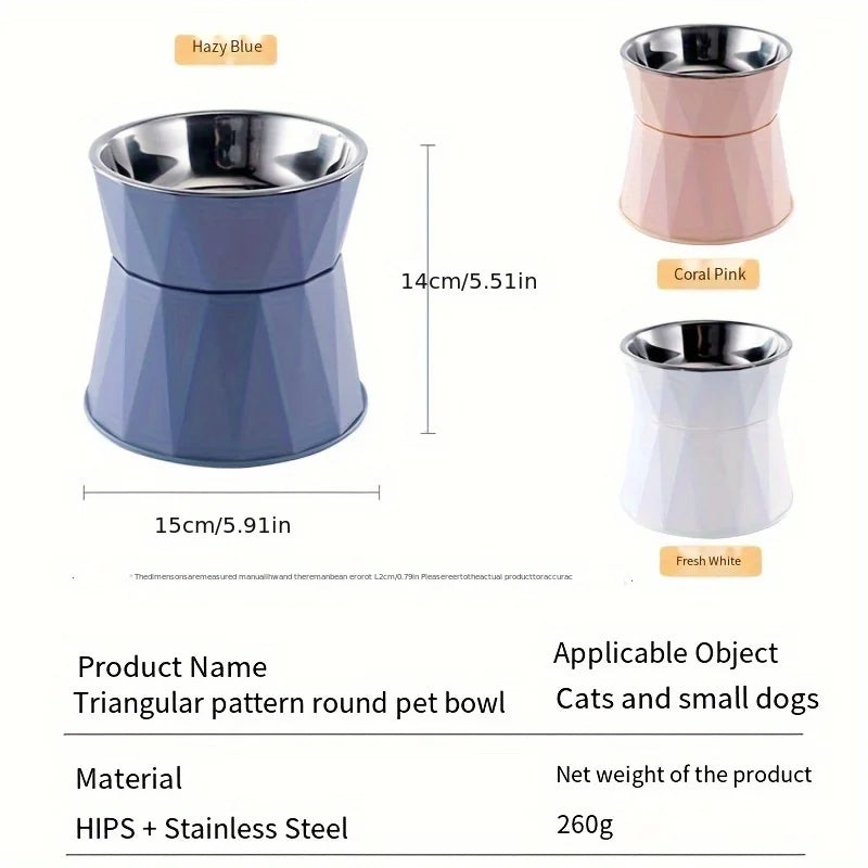 Stainless Steel Raised Dog Bowl with Anti-Slip Anti-Tip Design