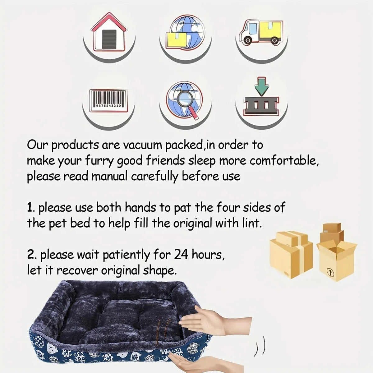 Bolster Dog Bed with Non-Slip Base for Small to Large Dogs