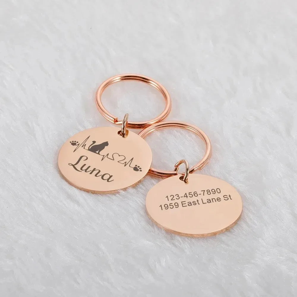 Double-Sided Custom Dog ID Tag with Name and Back Engraving