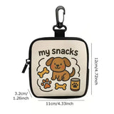 Dog Treat Pouch with Carabiner Clip, Compact Zipper Bag