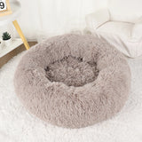 Fluffy Donut Dog Bed, Round Plush Bed for Small to Large Dogs