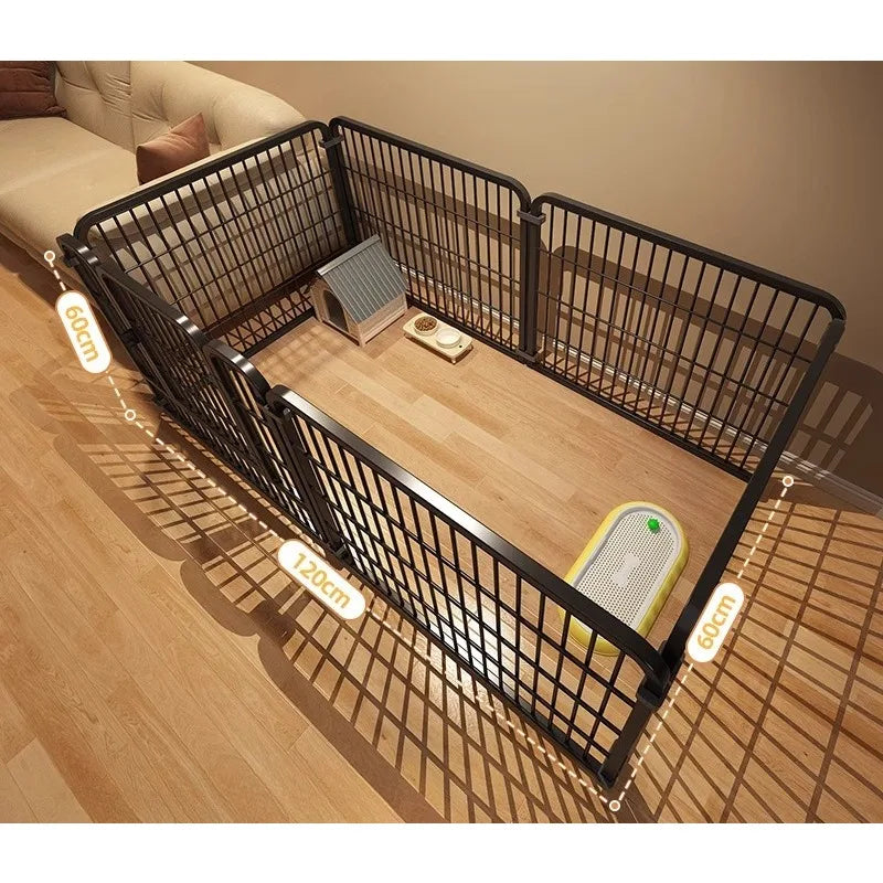 Indoor Dog Playpen with Self-Locking Gate for Small & Medium Dogs