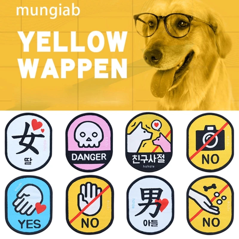 Dog Identification Patch, Waterproof Peel-Off Back Label