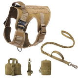 Tactical Dog Harness with MOLLE Panels and Handle for Large Dogs