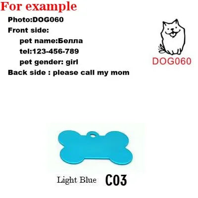 Bone Shaped Dog ID Tags, 2-Pack with Two-Sided Engraving