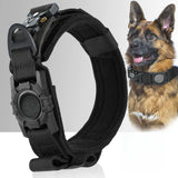 AirTag Dog Collar, Tactical Nylon with Handle and Metal Buckle