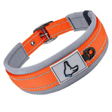 Heavy Duty Padded Dog Collar for Large Dogs, Reflective Nylon