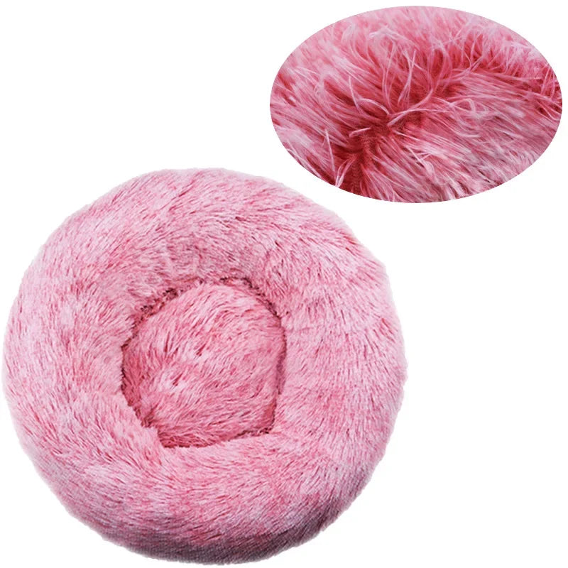 Machine Washable Donut Dog Bed, Plush Round Bed in 6 Sizes