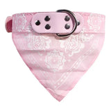 Adjustable Dog Bandana Collar with Reflective Leather
