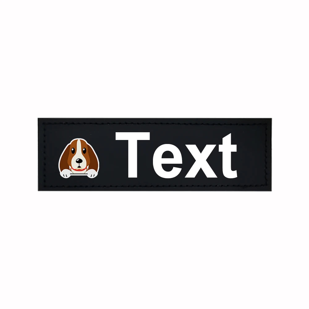 Custom Dog Harness Patches with Name and Phone Number, Set of 2