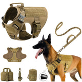 Tactical Dog Harness with MOLLE Panels and Handle for Large Dogs