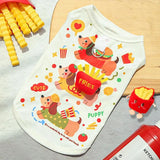 Burger Dog Vest, Cute Cartoon Summer Shirt for Small Dogs and Cats