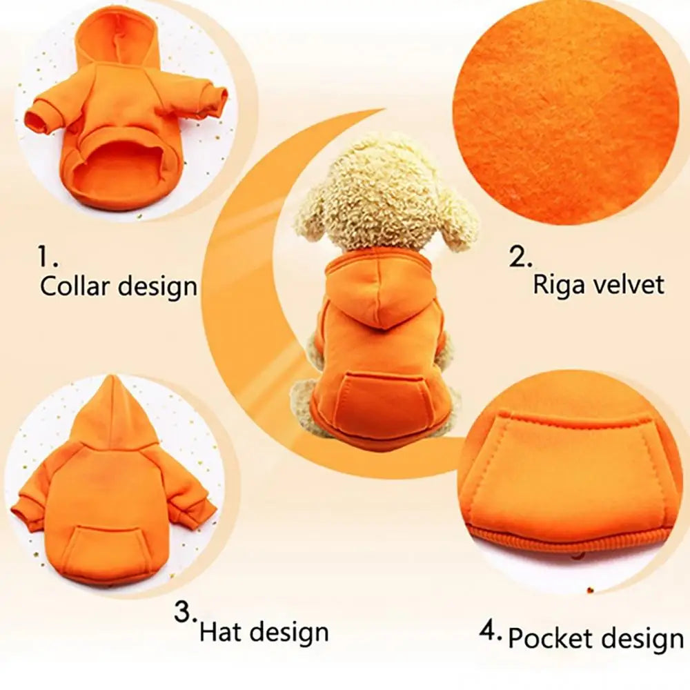 Dog Hoodie Sweatshirt for Small Dogs with Back Pocket