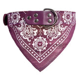 Adjustable Dog Bandana Collar with Reflective Leather