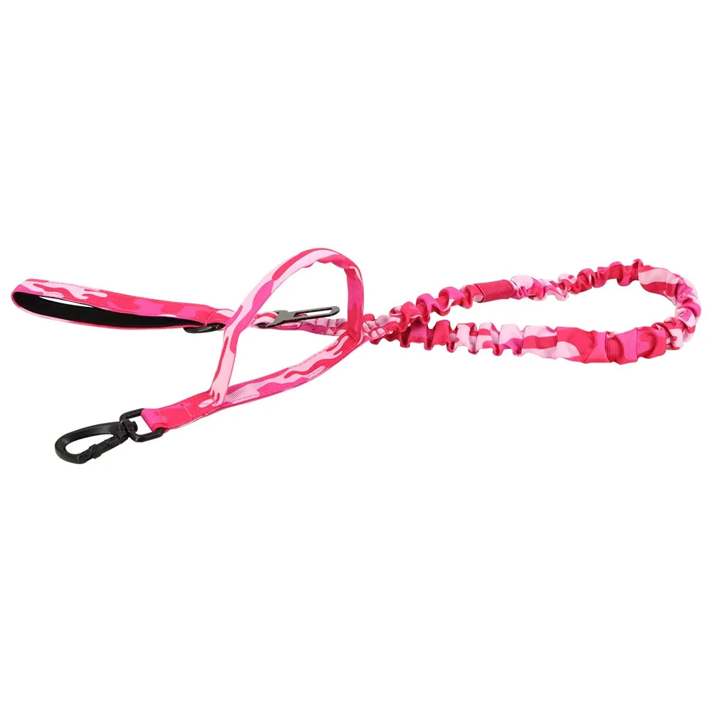 Two Handle Tactical Dog Leash with Shock Absorbing Bungee