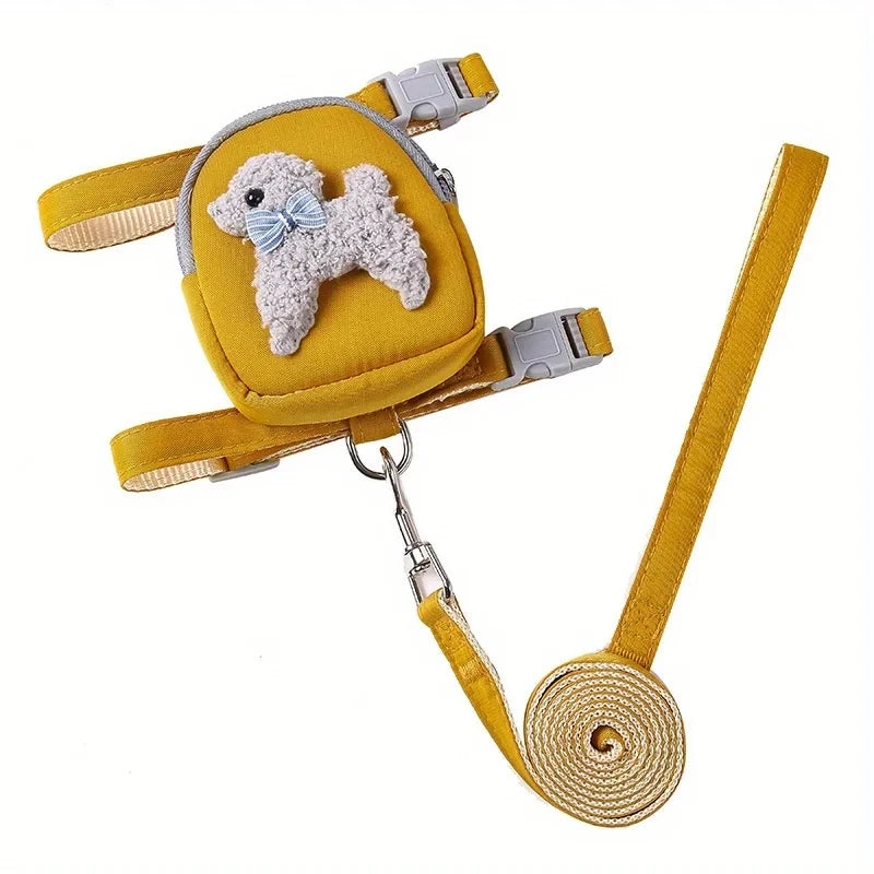 Dog Harness with Backpack and Leash for Small and Medium Dogs