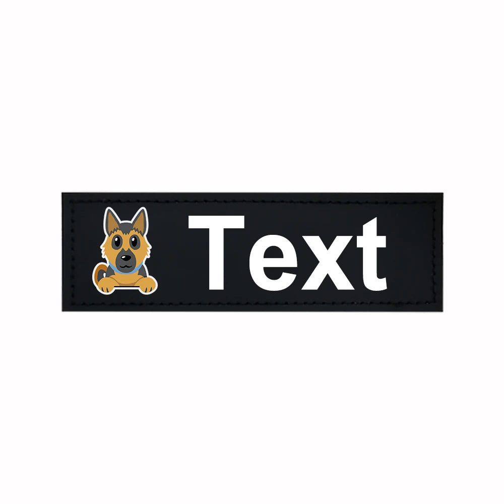 Custom Dog Harness Patches with Name and Phone Number, Set of 2