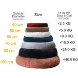 Fluffy Donut Dog Bed, Round Plush Bed for Small to Large Dogs