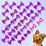 Dog Hair Bows with Rubber Bands, Mixed Colors, 10 to 30 Pack