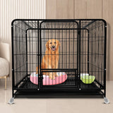 Heavy Duty Metal Dog Crate for Large Dogs with Wheels