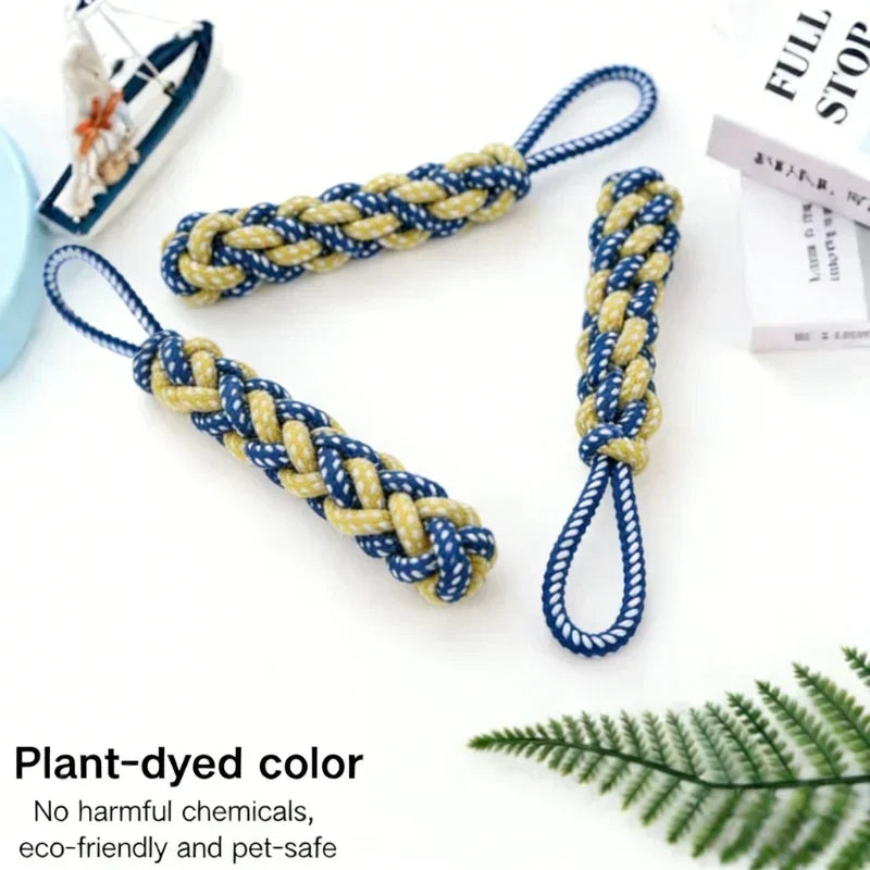 Cotton Rope Dog Chew Toy in Carrot, Dumbbell and Corn Shapes