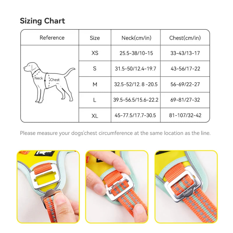 Reflective Dog Harness with Handle, Padded and Adjustable