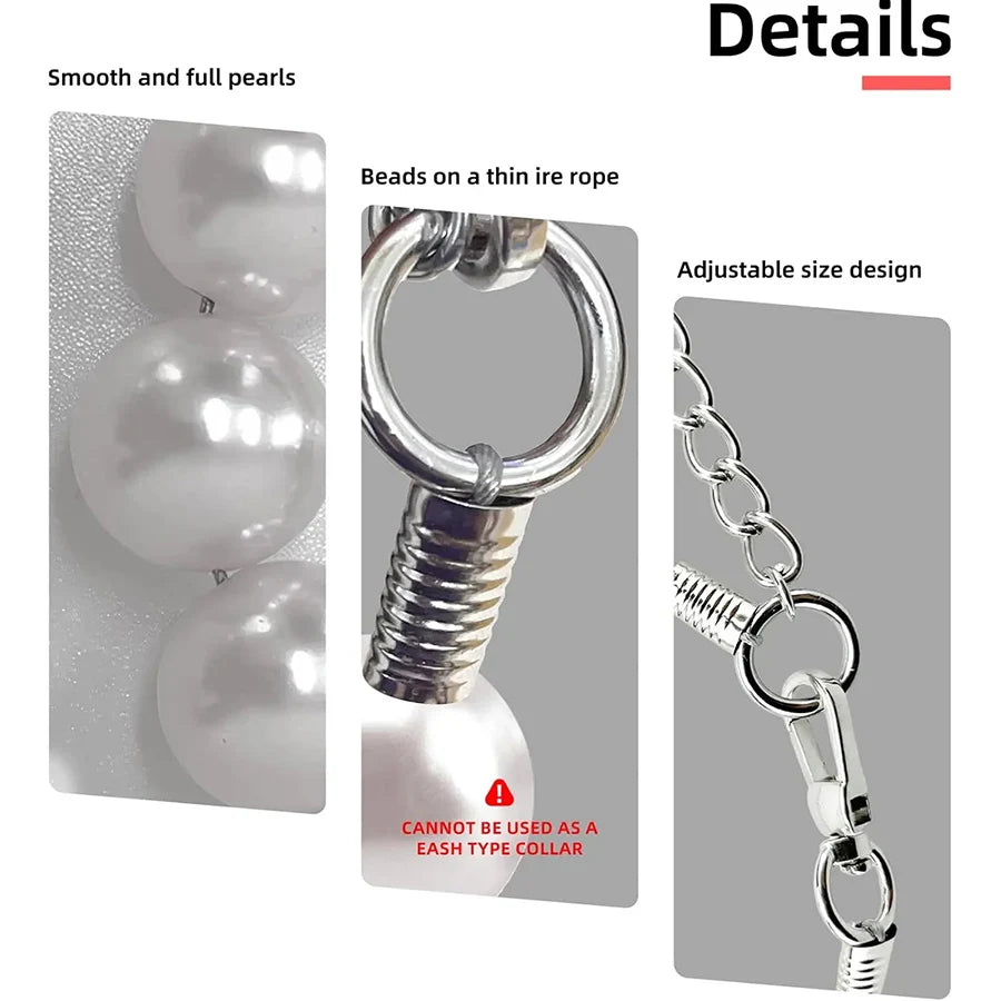 Pearl Dog Necklace for Medium and Large Dogs, Adjustable Fit