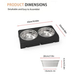 Adjustable Height Elevated Dog Feeder with Double Stainless Bowls