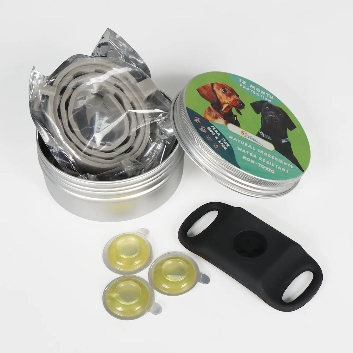 Flea Collar for Dogs with Oil Pendant and 3 Refills, Waterproof