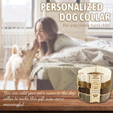 Personalized Velvet Dog Collar with Engraved Name ID Tag