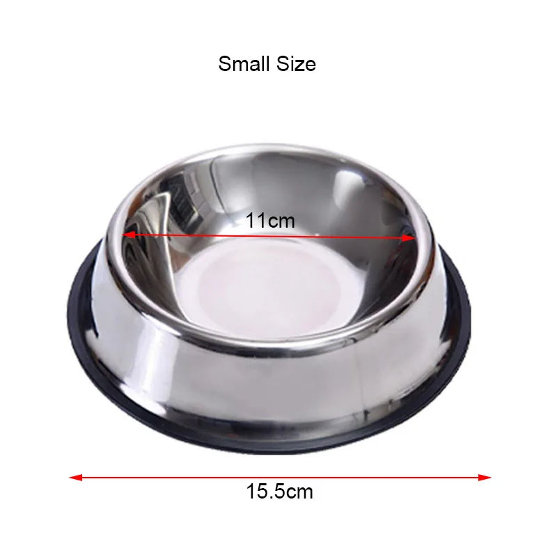 Stainless Steel Dog Bowl with Non-Slip Rubber Base
