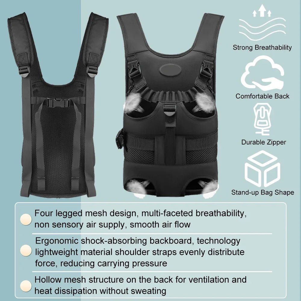 Front or Back Motorcycle Dog Carrier with Anti-Escape Zipper Lock