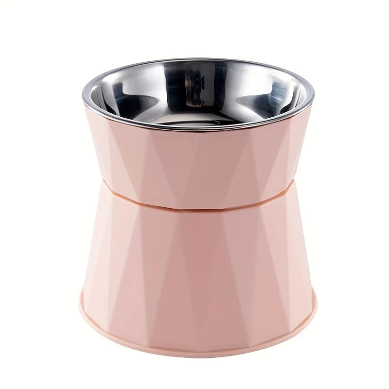 Stainless Steel Raised Dog Bowl with Anti-Slip Anti-Tip Design