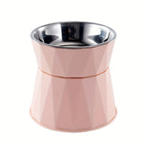 Stainless Steel Raised Dog Bowl with Anti-Slip Anti-Tip Design