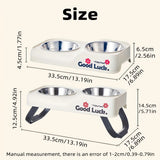 Foldable Elevated Dog Bowl Stand with Double Stainless Steel Bowls