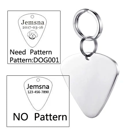 Engraved Dog ID Tag, Two-Sided Stainless Steel Name Tag