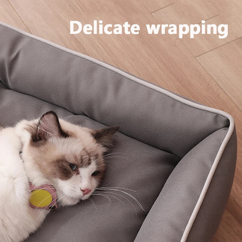 Waterproof Bolster Dog Bed with Removable Pad, S to 2XL
