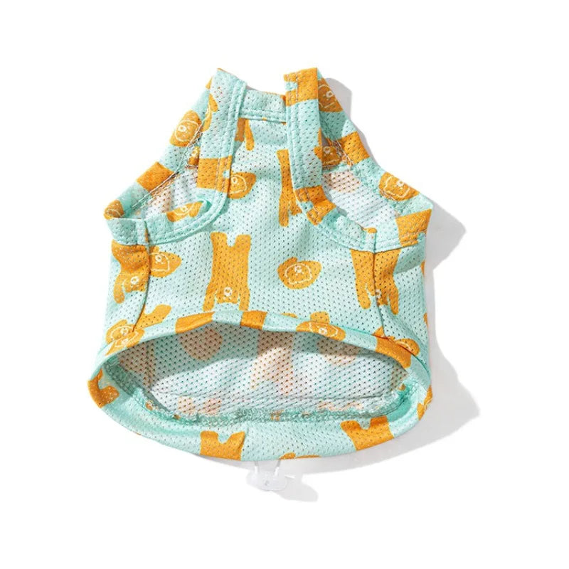 Dog Vest and Hat Set for Small Dogs, Cute Summer Outfit