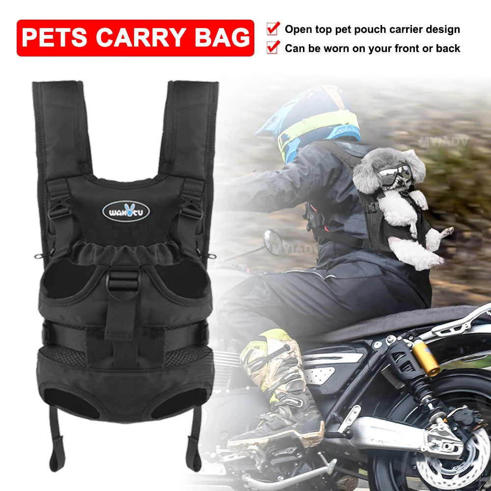 Front or Back Motorcycle Dog Carrier with Anti-Escape Zipper Lock
